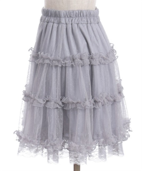 axes femme POETIQUE スカート チュールティアードミニスカート