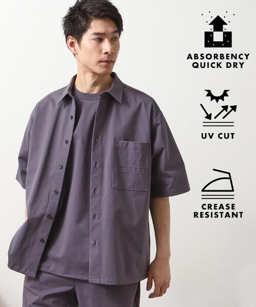 THE SHOP TK シャツ パーフェクテックツイル5分袖シャツ