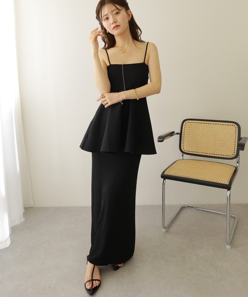 セットアップ flare peplum camisole skirt setup /フレア ペプラム