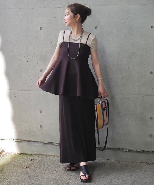 セットアップ flare peplum camisole skirt setup /フレア ペプラム