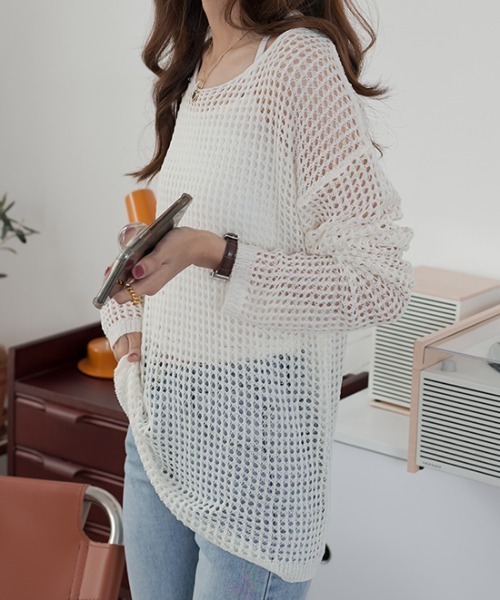 「ABITOKYO」 長袖ニット FREE アイボリー レディース_画像8