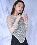 tシャツ Cut out piping レース...の詳細画像1