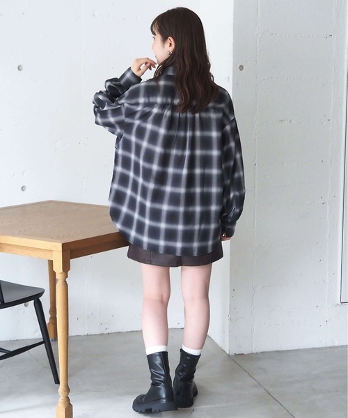 tiptop（ティップトップ） ブラウス シャツ チェック段々フリルシャツ