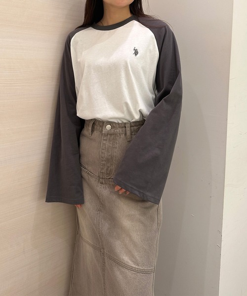 「U.S. POLO ASSN.」 長(zhǎng)袖カットソー M オフホワイト レディース