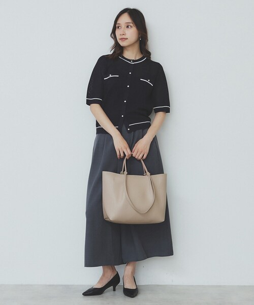 【ゆうこ】ハンドメイドஐ..タブ付きタック入り2wayトートバッグ∂б index（インデックス） トートバッグ 卒業式 「軽量合皮」ダブル