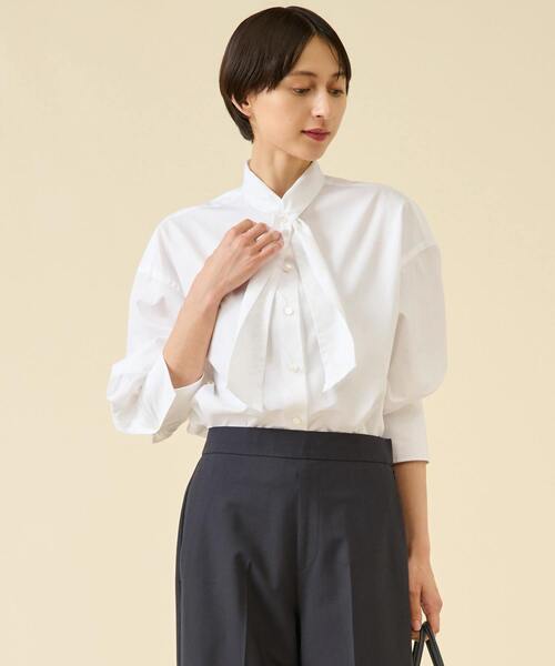 ブラウス シャツ ESSENTIAL ボウタイブラウス レディース