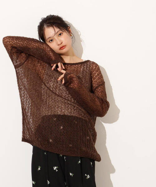 ニット セーター モヘヤブレンドオーバーニット レディース N.Natural Beauty Basic ニット セーター モヘヤブレンド