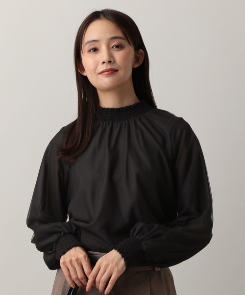 Castle Combe garden 総刺繍ブラウス バラのワルツ M 黒 