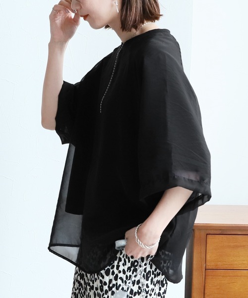 「reca」 半袖ブラウス FREE ベージュ系その他 レディース_画像2