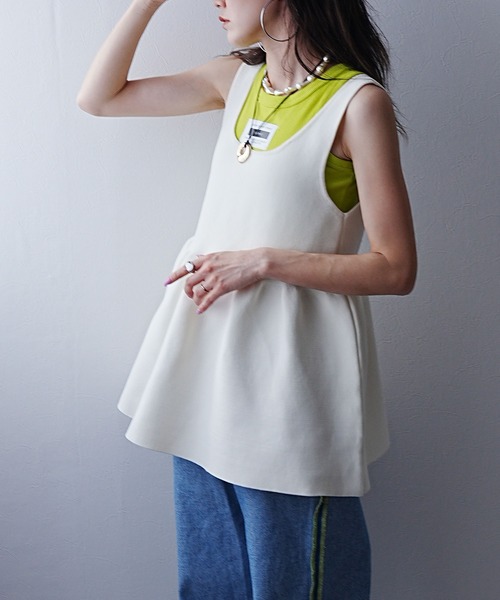 「bohmal」 ノースリーブトップス FREE レッド レディース_画像6