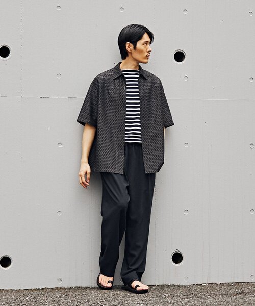 「EDIFICE LA BOUCLE」 半袖シャツ 2 チャコールグレー メンズ_画像3