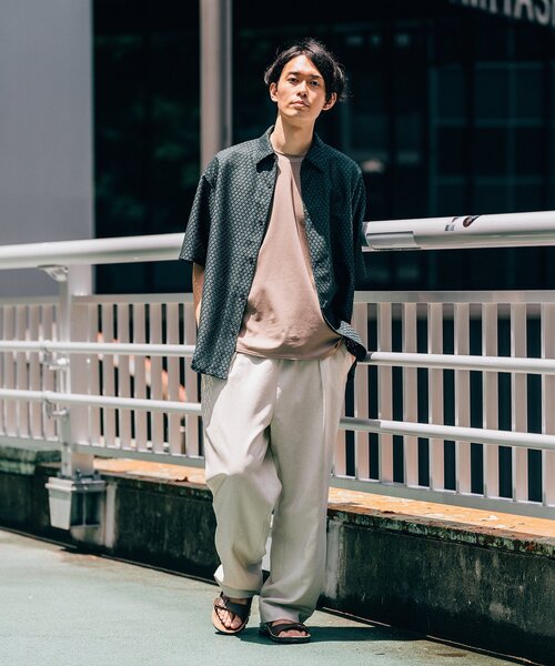 「EDIFICE LA BOUCLE」 半袖シャツ 2 チャコールグレー メンズ_画像6