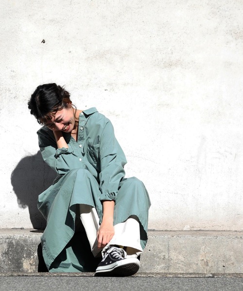 soulberry（ソウルベリー） 7分袖ワンピース LL グリーン レディース