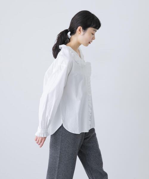 かぐれ　Ruffle collar shirt フリルブラウス　ホワイト かぐれ ブラウス シャツ Ruffle collar shirt レディース : ZOZOTOWN