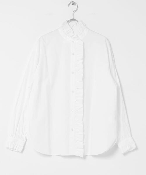 かぐれ　Ruffle collar shirt フリルブラウス　ホワイト かぐれ ブラウス シャツ Ruffle collar shirt レディース : ZOZOTOWN