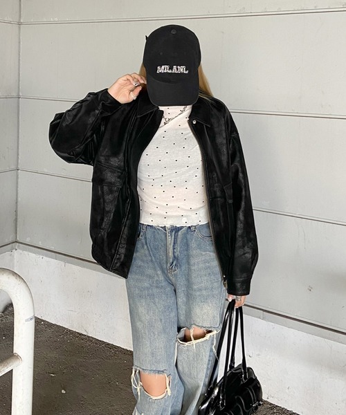 ジャケット・アウター NON 30%OFF【NO ID.(ノーアイディー)】 ﾌｪｲｸﾑｰﾄﾝBIG-Gｼﾞｬﾝ(855006-910B