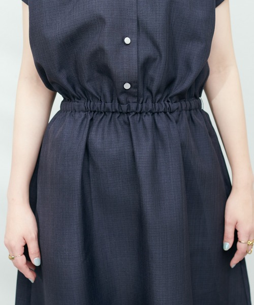 「natural couture」 半袖ワンピース FREE ライトグレー レディース_画像3