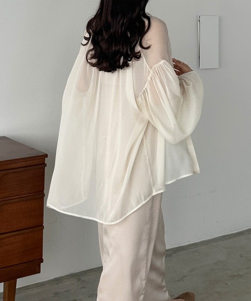 「Louere」 長袖ブラウス LARGE ブラック レディース_画像7