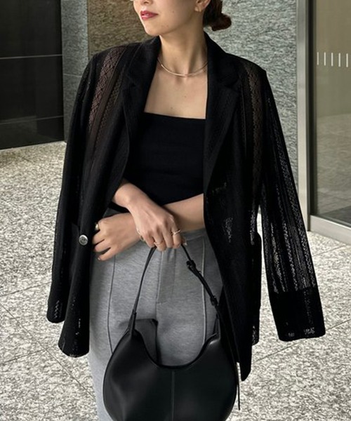 anuans（アニュアンス） テーラードジャケット FREE ブラック