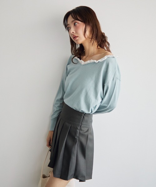 krahe（クレーエ） スカート ヘザーツイルボックスプリーツミニ