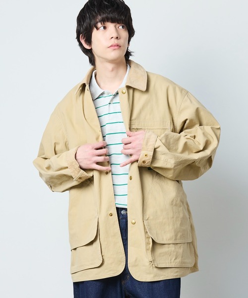 エルエルビーン　シグネチャー　ステンカラーコート　ライナー付　ベージュ　XL 80年代 L.L.Bean エルエルビーン ダック地 コーデュロイ切り替え