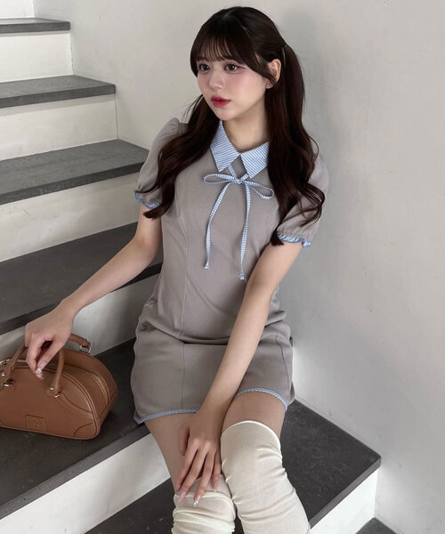 「OLIVE des OLIVE」 半袖ワンピース FREE ブラック レディース_画像4