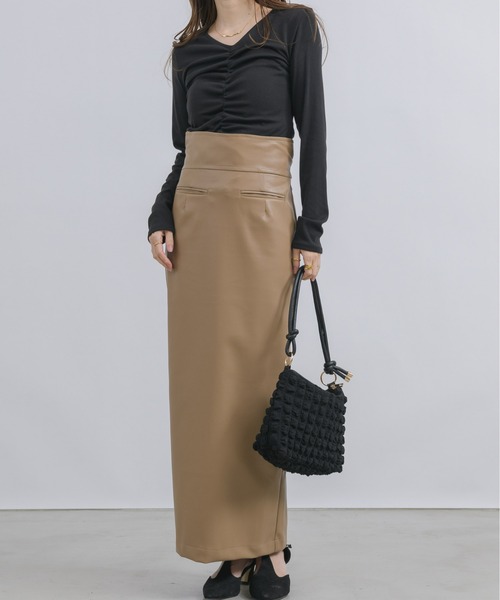 「NEUNA」 タイトスカート LARGE アイボリー レディース_画像5