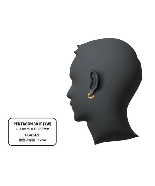 CAREERING ピアス 「CAREERING/キャリアリング」PENTAGON 301F メンズ