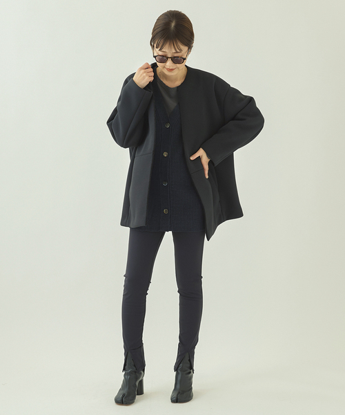 「Plage」 ノーカラージャケット 38 ホワイト レディース_3