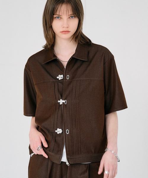 selle glant（セレグランテ） シャツ DENIM-LIKE TOGGLE BUCKLE SHIRT 