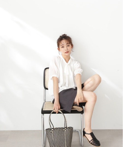「N.(N. Natural Beauty Basic)」 半袖ブラウス MEDIUM ホワイト レディース_画像2