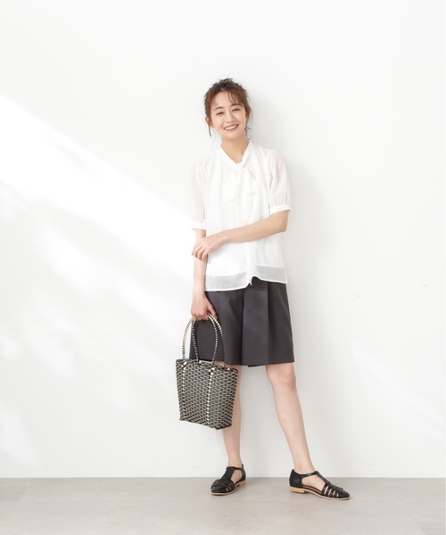 「N.(N. Natural Beauty Basic)」 半袖ブラウス MEDIUM ホワイト レディース_画像3