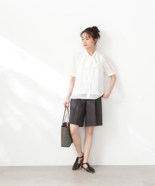 「N.(N. Natural Beauty Basic)」 半袖ブラウス MEDIUM ホワイト レディース_画像4