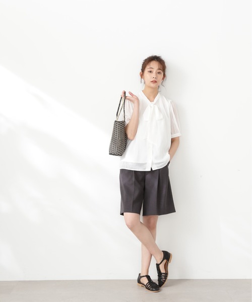 「N.(N. Natural Beauty Basic)」 半袖ブラウス MEDIUM ホワイト レディース_画像5
