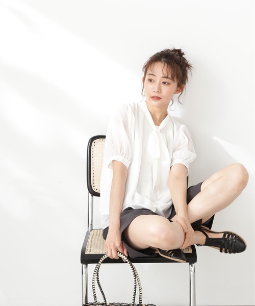 「N.(N. Natural Beauty Basic)」 半袖ブラウス MEDIUM ホワイト レディース_画像6