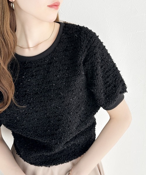 「mily bilet」 半袖カットソー LARGE アイボリー レディース_画像3
