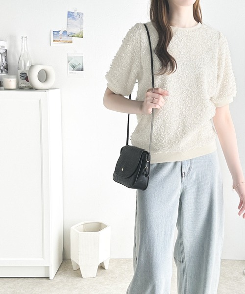 「mily bilet」 半袖カットソー LARGE アイボリー レディース_画像7