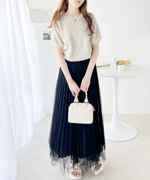 「mily bilet」 半袖カットソー LARGE アイボリー レディース_画像8