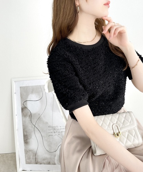「mily bilet」 半袖カットソー LARGE アイボリー レディース_画像9