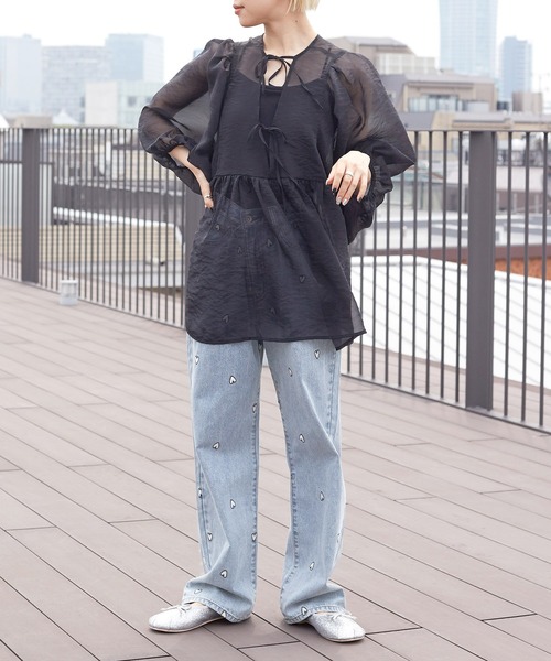 「w closet」 デニムパンツ FREE ブルー レディース_画像2