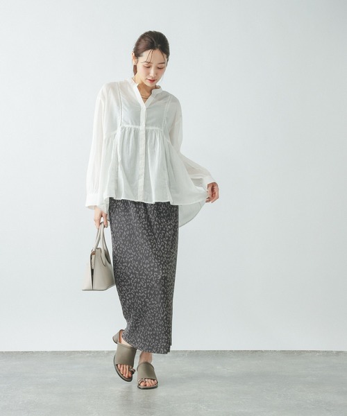 「GLOBAL WORK」 長袖ブラウス MEDIUM ブラック レディース_画像2