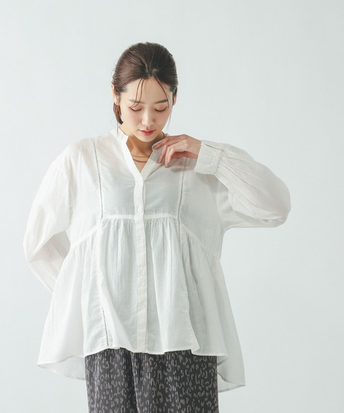「GLOBAL WORK」 長袖ブラウス MEDIUM ブラック レディース_画像5