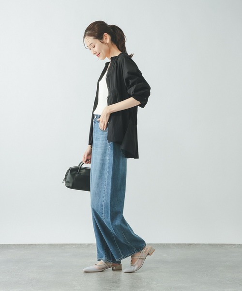 「GLOBAL WORK」 長袖ブラウス MEDIUM ブラック レディース_画像6