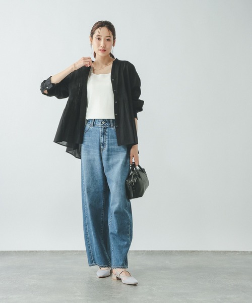 「GLOBAL WORK」 長袖ブラウス MEDIUM ブラック レディース_画像7