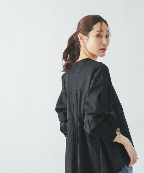 「GLOBAL WORK」 長袖ブラウス MEDIUM ブラック レディース_画像9