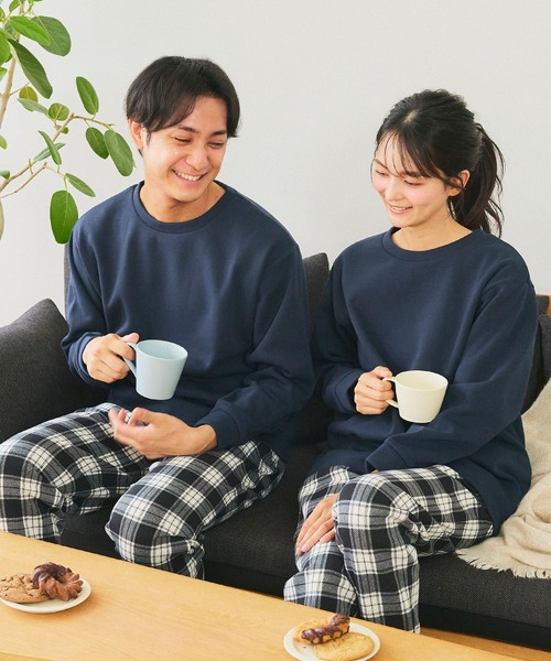 るくお　ベージュ200包 パジャマ ルームウェア 「LAFUKU/ラフク」裏起毛スウェット