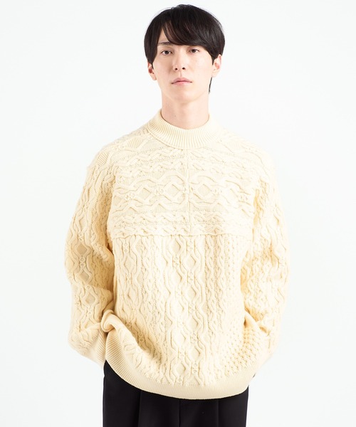 WRAPINKNOT セーター ニット アランセーター/ARAN SWEATER メンズ 
