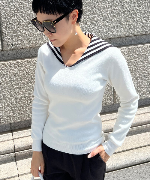 ヒステリックグラマー　セーラーカラー　ラメ　ニット　〜90s セーラーカラーニットプルオーバー《WINTER KNIT COLLECTION》