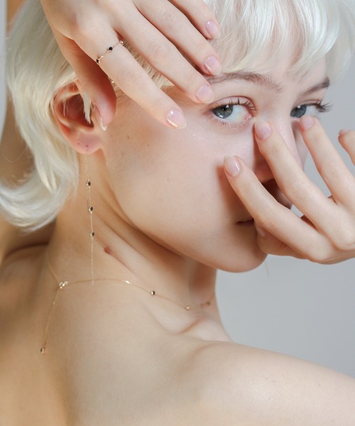 ピアス ブラックダイヤモンド ロング ピアス | K10YG レディース メンズの画像