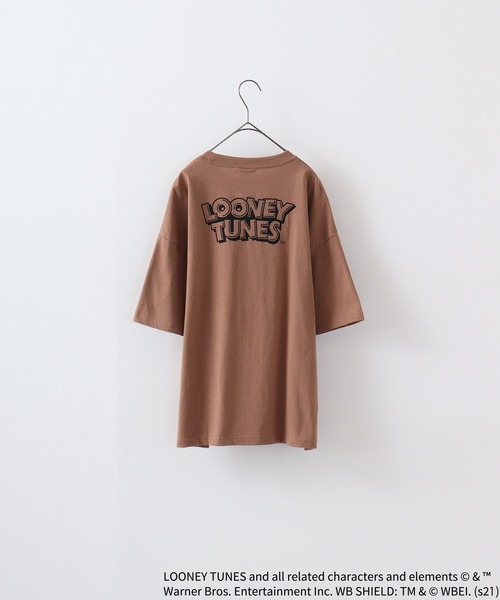 トゥウィーティー tシャツ TWEETY転写プリントオーバーサイズT